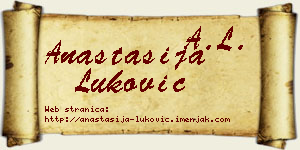 Anastasija Luković vizit kartica